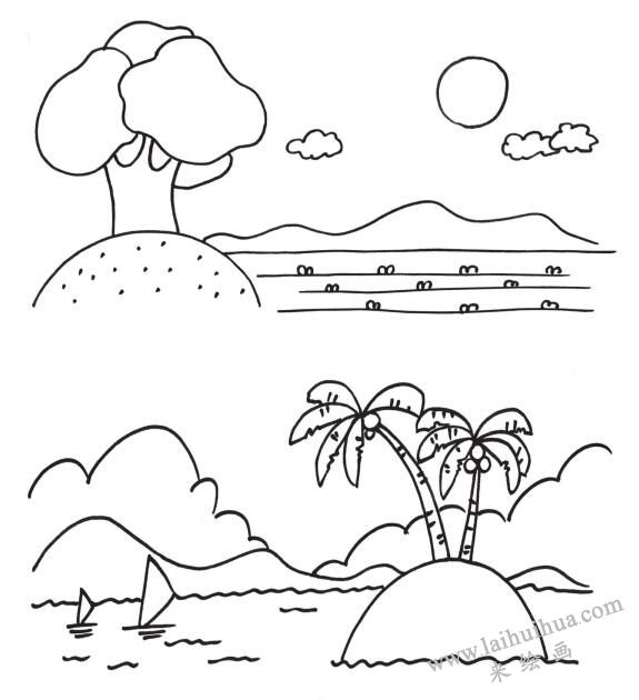 風(fēng)景簡(jiǎn)筆畫(huà)中的虛實(shí)處理