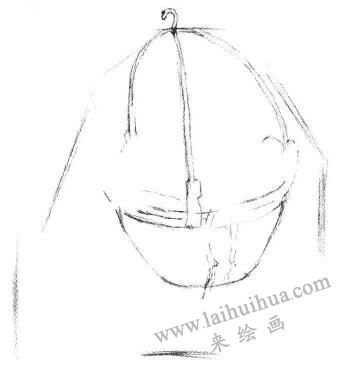 懸掛的珍珠吊蘭素描畫法步驟02