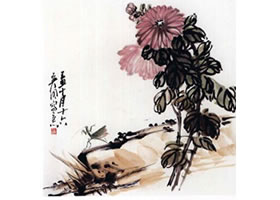 國畫菊花的范畫練習(xí)步驟五