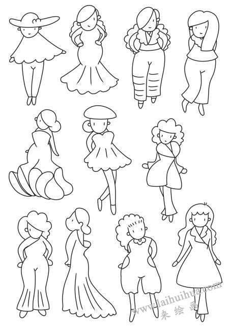 時裝簡筆畫作品03