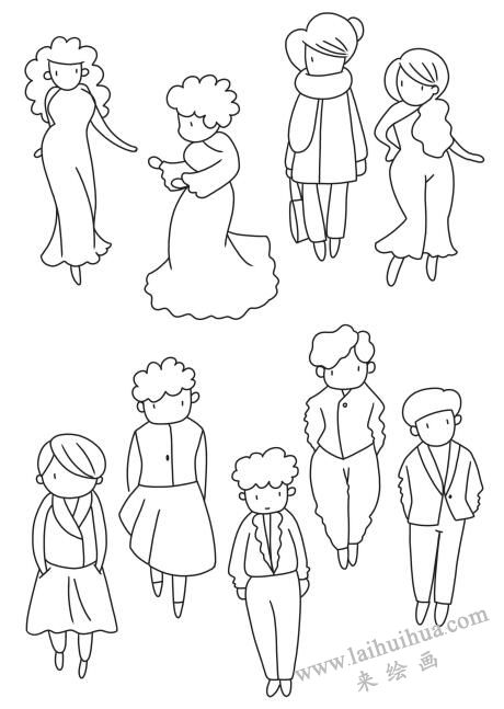 時裝簡筆畫作品04