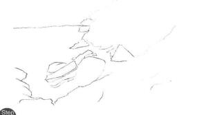 海邊景色素描畫法步驟01