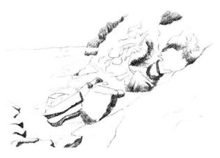 海邊景色素描畫法步驟03