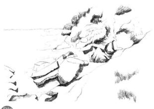 海邊景色素描畫法步驟04