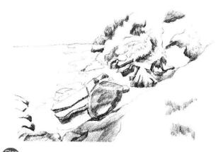 海邊景色素描畫法步驟05