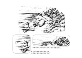 海邊景色素描畫法