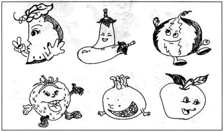 線形色塊結(jié)合式，簡筆畫