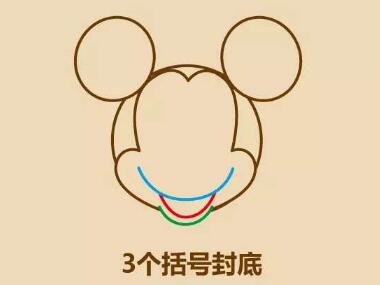 米奇頭像簡筆畫畫法步驟04