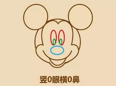 米奇頭像簡筆畫畫法步驟05