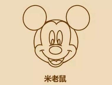 米奇頭像簡筆畫畫法步驟07