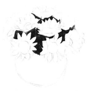 太陽花素描畫法步驟02