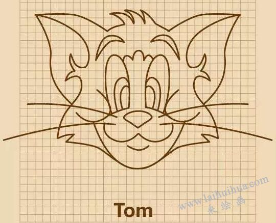 湯姆貓（Tom）簡筆畫畫法步驟10