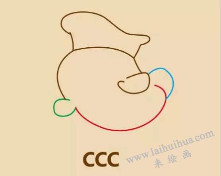 大力水手簡筆畫畫法步驟05