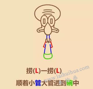 章魚哥簡筆畫畫法步驟05