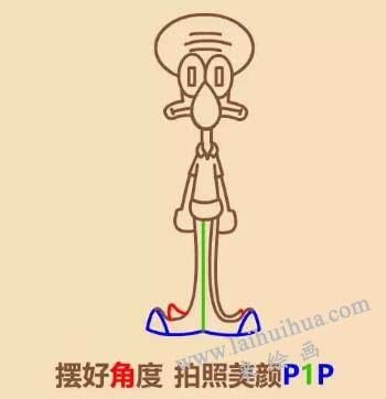 章魚哥簡筆畫畫法步驟07