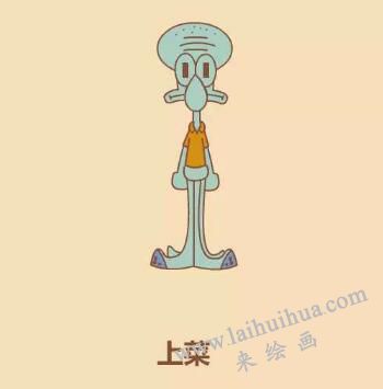章魚哥簡筆畫畫法步驟09
