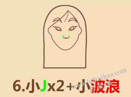 花木蘭簡筆畫畫法步驟06