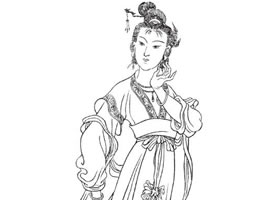 林黛玉白描仕女圖