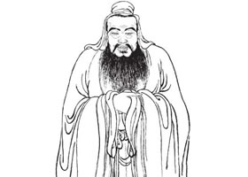 孔子白描圖