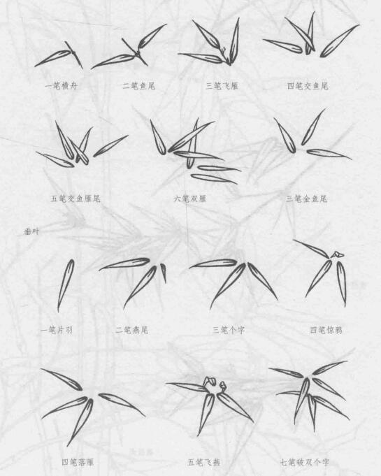 白描竹葉的畫法