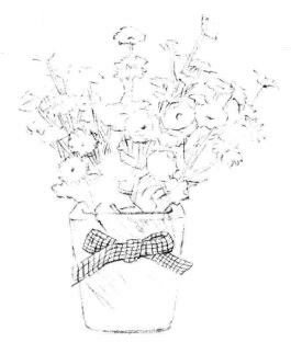 小盆栽香菊素描畫法步驟05