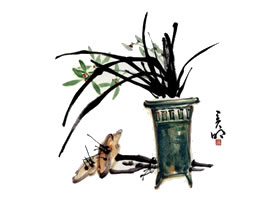 蘭花的畫法范畫畫法步驟（三）
