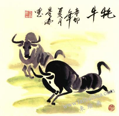 牦牛兒童水墨畫(huà)畫(huà)法步驟05