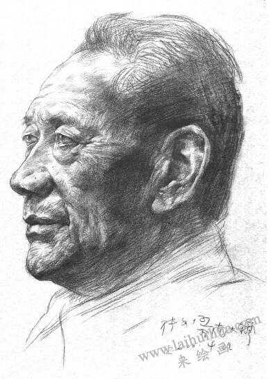 津門老人肖像素描畫法步驟04
