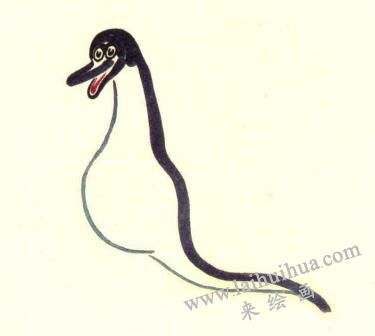 鴨嘴龍兒童國(guó)畫畫法步驟02