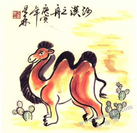 駱駝兒童國畫畫法步驟05