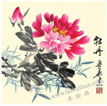 牡丹兒童水墨畫畫法步驟05