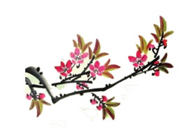 桃花兒童水墨畫畫法