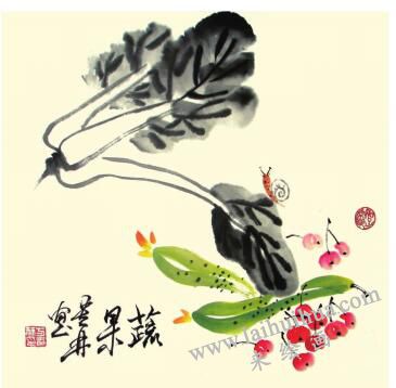 蔬果兒童水墨畫畫法步驟05
