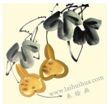 秋葫蘆兒童水墨畫畫法步驟04