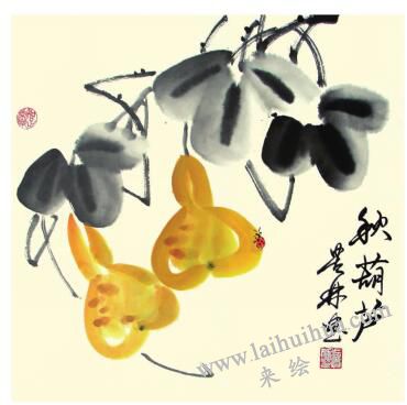 秋葫蘆兒童水墨畫畫法步驟05