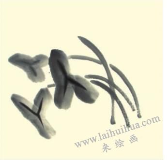 慈姑兒童水墨畫畫法步驟02