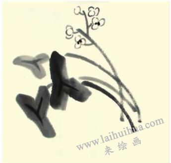慈姑兒童水墨畫畫法步驟03
