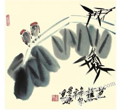 芭蕉兒童水墨畫畫法步驟05