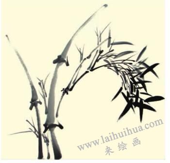 青竹兒童水墨畫畫法步驟04