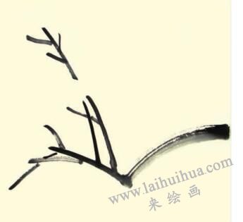 竹子和梅花兒童水墨畫(huà)畫(huà)法步驟01