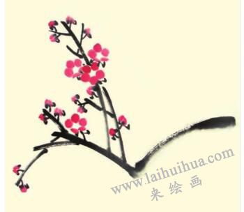 竹子和梅花兒童水墨畫(huà)畫(huà)法步驟03
