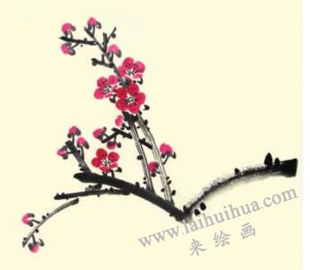 竹子和梅花兒童水墨畫(huà)畫(huà)法步驟04
