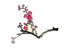 竹子和梅花兒童水墨畫畫法