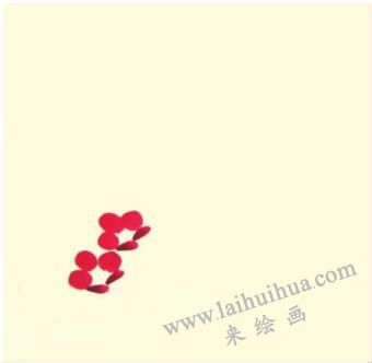 茶花兒童水墨畫畫法步驟01