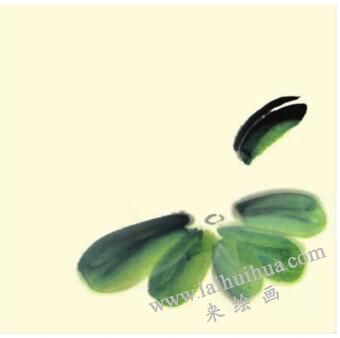 小荷花荷葉兒童水墨畫(huà)畫(huà)法步驟01