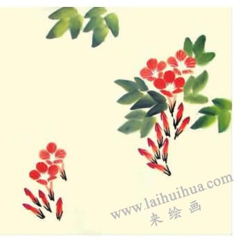凌霄花兒童水墨畫(huà)畫(huà)法步驟03