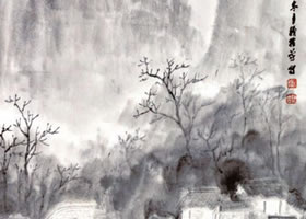 水墨山水畫《雨后空色》作品