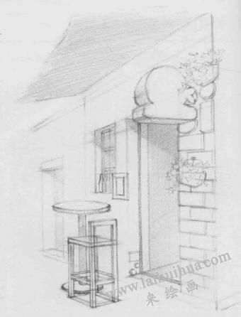 街角小店素描畫法步驟05