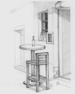 街角小店素描畫法步驟06