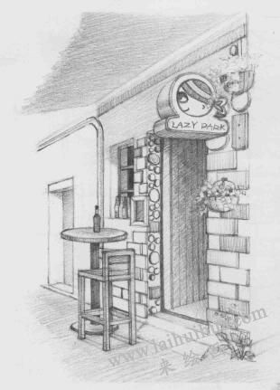 街角小店素描畫法步驟09